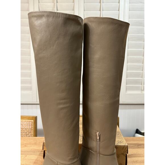 Free People Rocky Slouch Boots Grey/Nickel Leather Sz 6 US 36 EU NIB Modern Chic - Picture 3 of 16